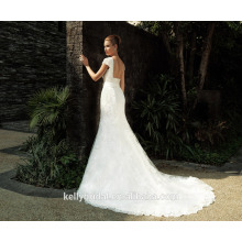 ZM16035 New Arrival Shoulder Off White Lace Wedding Dress Long Train Sexy Plus Size Diamond Bride Gown Open Back Design